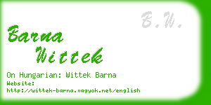 barna wittek business card